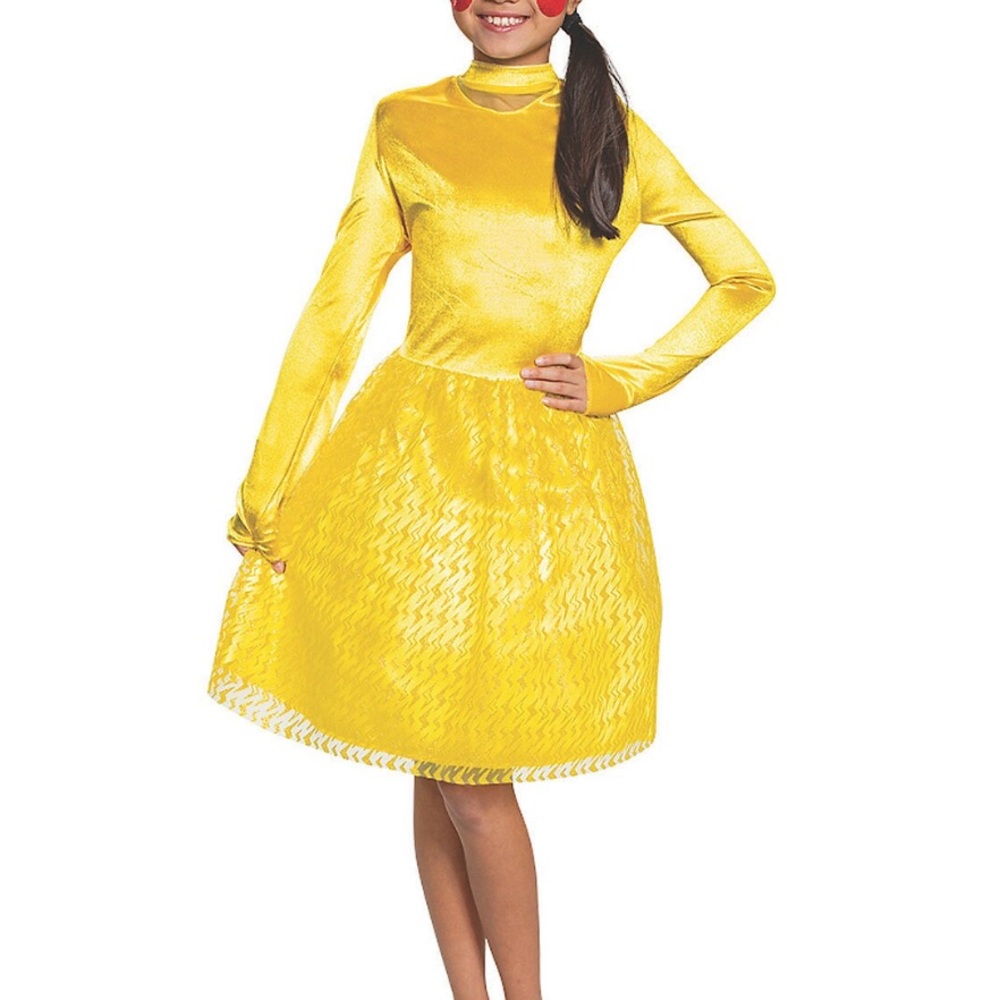 Pokemon Pikachu Girls Yellow Costume Dress - Size Medium